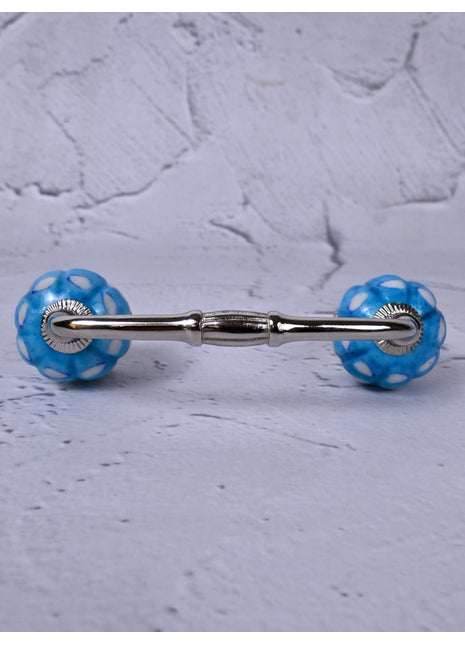 White and Turquoise design  Wardrobe Cabinet Pull