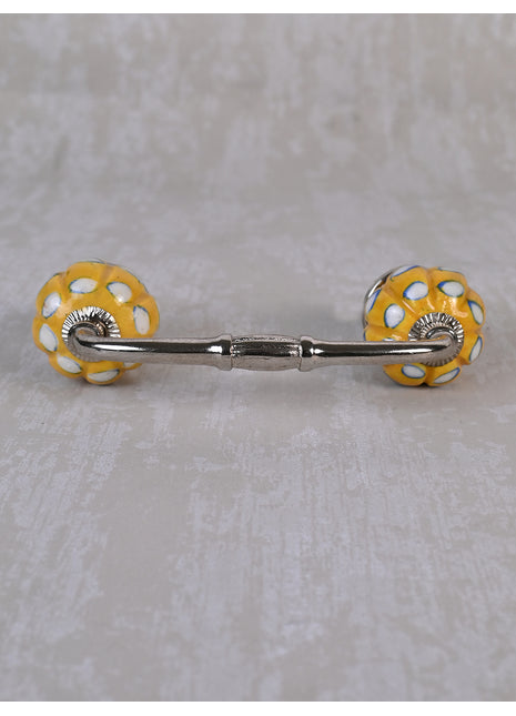 Vintage Yellow Melon Shaped Ceramic Wardrobe Cabinet Pull