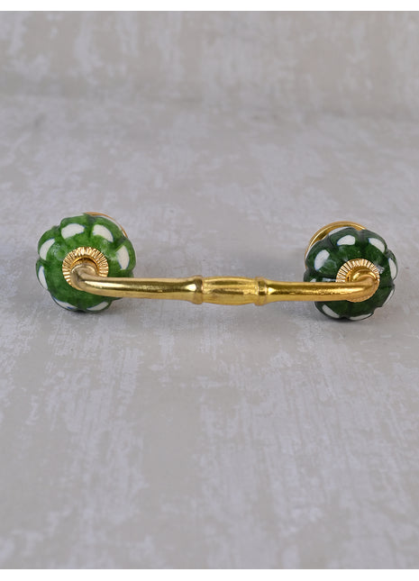 Vintage Green Melon Shaped Ceramic Wardrobe Cabinet Pull