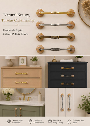 Agate Natural Gemstone Cabinet Furniture Pull
