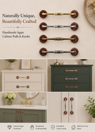 Agate Natural Gemstone Cabinet Furniture Pull