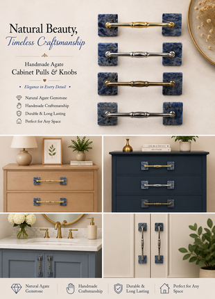 Agate Natural Gemstone Cabinet Furniture Pull