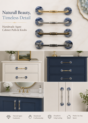Agate Natural Gemstone Cabinet Furniture Pull
