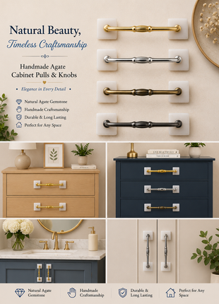 Agate Natural Gemstone Cabinet Furniture Pull