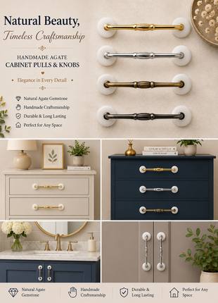 Agate Natural Gemstone Cabinet Furniture Pull