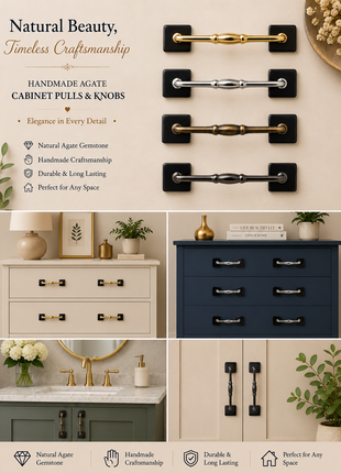 Agate Natural Gemstone Cabinet Furniture Pull