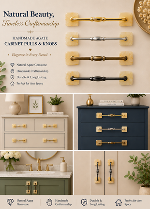 Agate Natural Gemstone Cabinet Furniture Pull