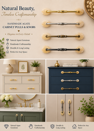 Agate Natural Gemstone Cabinet Furniture Pull