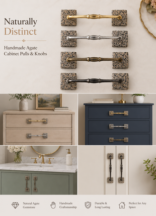 Agate Natural Gemstone Cabinet Furniture Pull