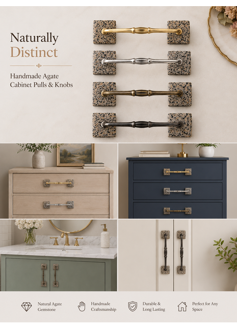 Agate Natural Gemstone Cabinet Furniture Pull