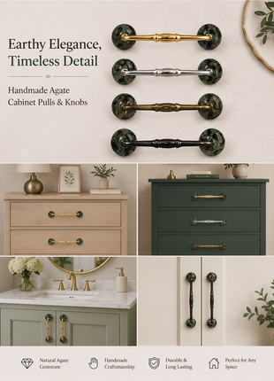 Agate Natural Gemstone Cabinet Furniture Pull