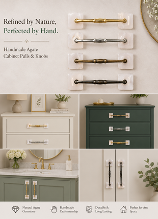 Agate Natural Gemstone Cabinet Furniture Pull