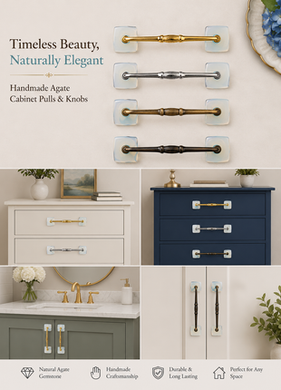 Agate Natural Gemstone Cabinet Furniture Pull