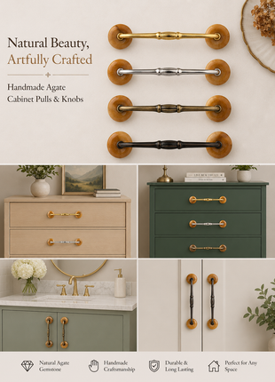 Agate Natural Gemstone Cabinet Furniture Pull