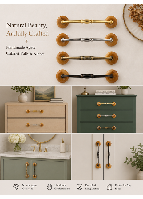 Agate Natural Gemstone Cabinet Furniture Pull