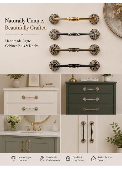 Agate Natural Gemstone Cabinet Furniture Pull