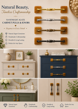 Agate Natural Gemstone Cabinet Furniture Pull