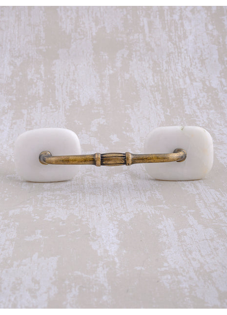 Agate Natural Gemstone Cabinet Furniture Pull - White