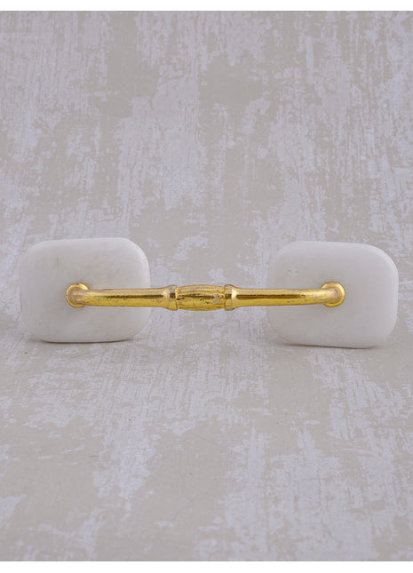 Agate Natural Gemstone Cabinet Furniture Pull - White