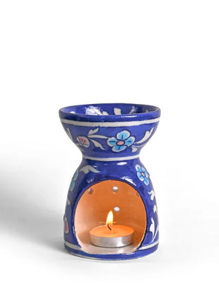 Blue Pottery Handmade Aroma Oil Diffuser Blue Color