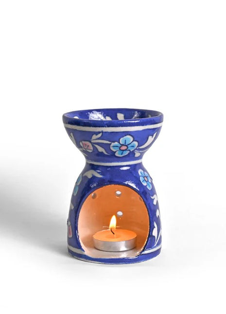 Blue Pottery Handmade Aroma Oil Diffuser Blue Color