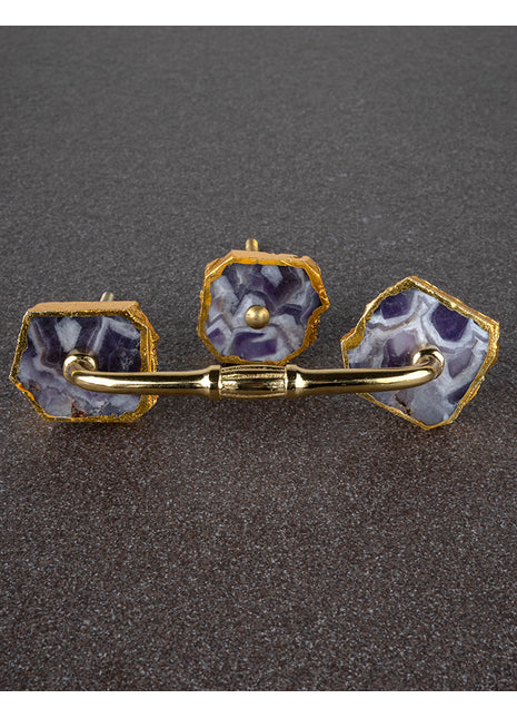 Assorted Shape Purple Agate Stone Amazing Cabinet Drawer Dresser PUll