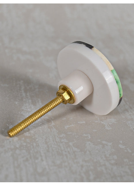 Green and Gray Round Shape Bone Knobs