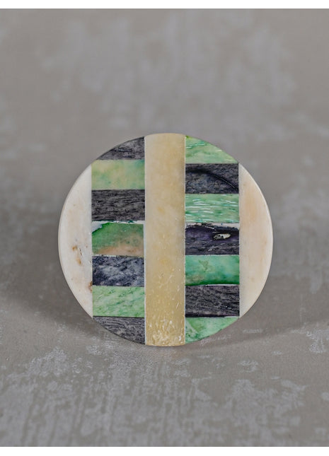 Green ,Gray and White Round Shape Bone Knobs