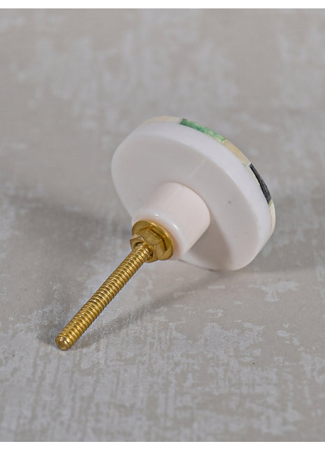 Green ,Gray and White Round Shape Bone Knobs