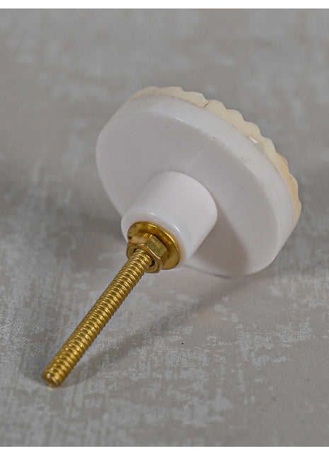 White Color Round Shape Bone Knobs