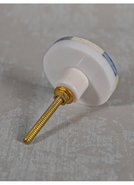 White and Blue Color Round Shape Bone Knobs