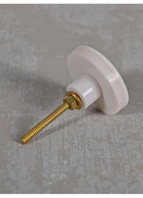 Blue Design on White Base Color Round Shape Bone Knobs