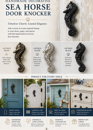 Decorative Sea Horse Fish Shape Antique Door Knocker