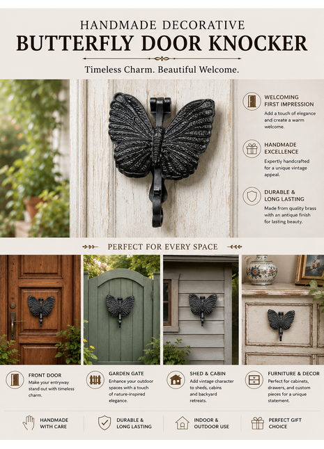Decorative Butter Fly Shape Antique Door Knocker