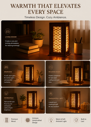 Beautiful Unique Wooden Table lamp