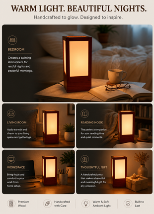 Beautiful Unique Wooden Table lamp