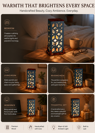 Beautiful Unique Wooden Table lamp