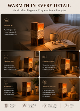 Beautiful Unique Wooden Table lamp