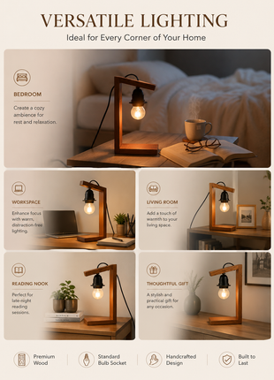 Beautiful Unique Wooden Table lamp