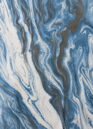 Nami- Suminagashi handprinted top (Ocean Blue)