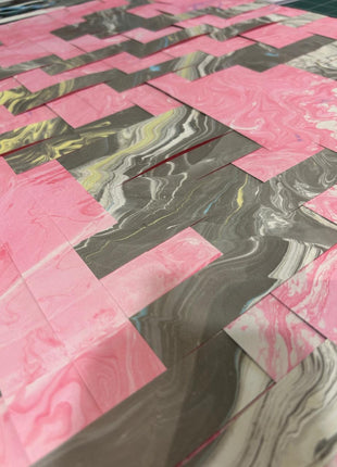 Suminagashi Mosaic art 1 — Pink & Grey