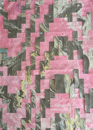 Suminagashi Mosaic art 1 — Pink & Grey