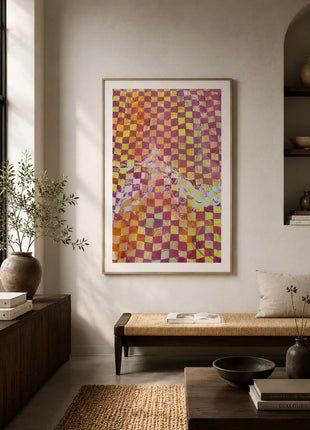 Suminagashi Weave Art Series 2 (Yellow, pink)