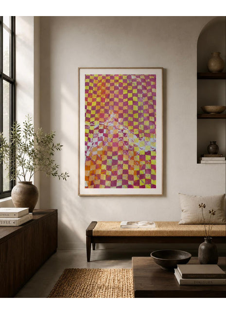 Suminagashi Weave Art Series 2 (Yellow, pink)