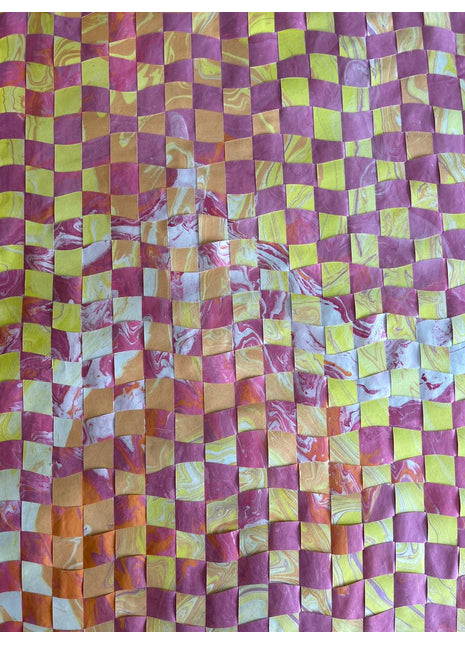 Suminagashi Weave Art Series 2 (Yellow, pink)