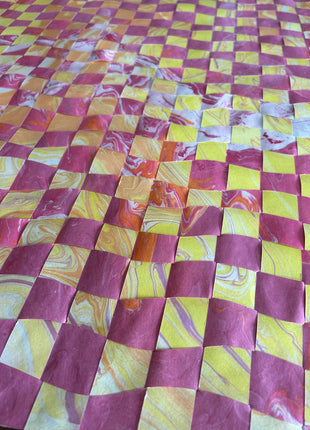 Suminagashi Weave Art Series 2 (Yellow, pink)