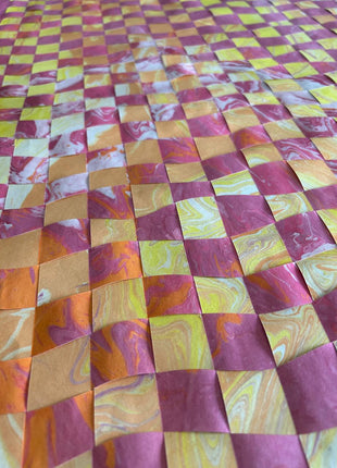 Suminagashi Weave Art Series 2 (Yellow, pink)