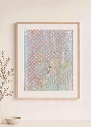 Suminagashi Weave Art Series 3 — Pastel Palette (Pink, Mint)