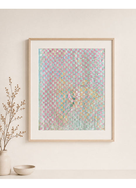 Suminagashi Weave Art Series 3 — Pastel Palette (Pink, Mint)