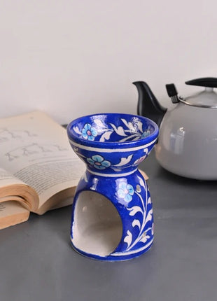 Blue Pottery Handmade Aroma Oil Diffuser Blue Color